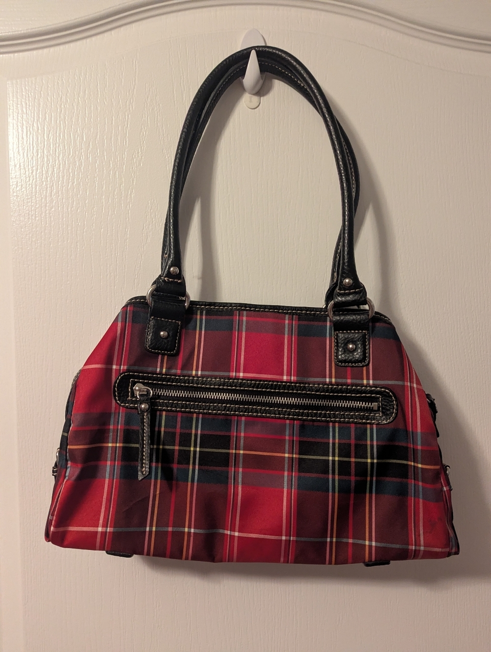 Chaps Plaid Leather Shoulder Bag Mini Purse Y2K 90s Style Handbag Preppy Punk